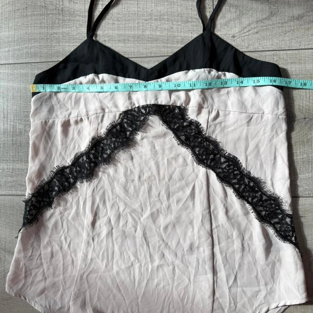 Y2K Mossimo Beige & Black Lace Trim Slip Tank‎ Top – Size XS